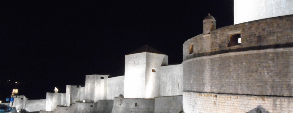 City walls at night